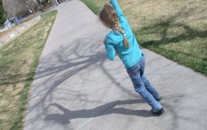I think Fiona is dancing through the park
