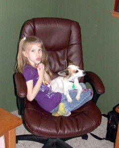 Fiona and Poquito at Cliff and Karen's house in Rice Lake Wisconsin